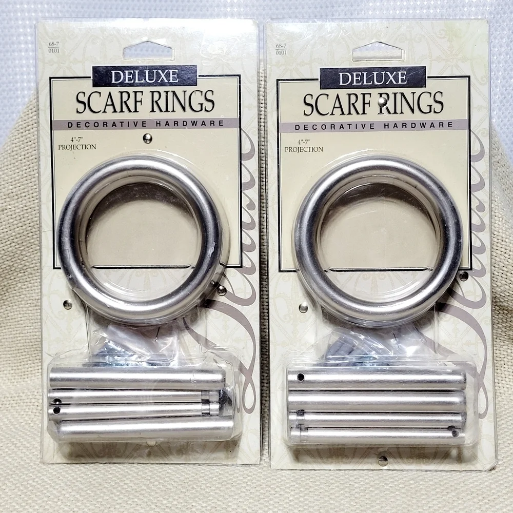 Satin Nickel Scarf Rings (set for 2 windows) New in Package